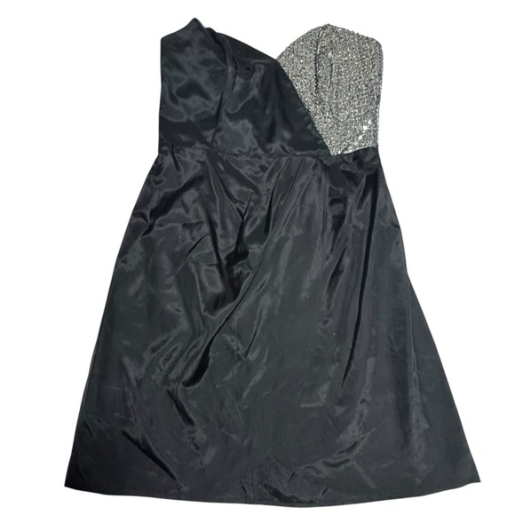 Fredericks Of Hollywood VTG Y2K Black Strapless Sequin Dress Cocktail Sz 11/12 - Picture 2 of 12